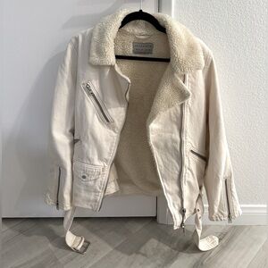 AllSaints Jean Oversized Moto Jacket